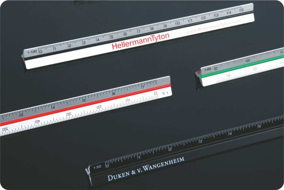 Alu-three-sided ruler